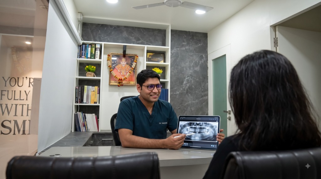 Dr. Gaurav Consulting Patient with Digital X-Ray